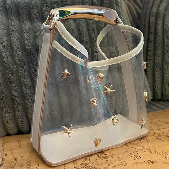 a new day Handbags - A New Day Clear Mini Slouchy Seashell 🐚 Embellished Handbag Mini Tote Bag
